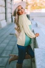 Load image into Gallery viewer, Patchwork Color Block Ribbed Long Sleeve Top