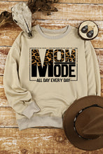 Load image into Gallery viewer, Khaki MOM MODE Leopard Print Long Sleeve Sweatshirt