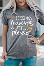 Load image into Gallery viewer, Leggings Leaves and Lattes Please Graphic Tee