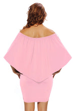 Load image into Gallery viewer, Multiple Dressing Layered Pink Mini Poncho Dress