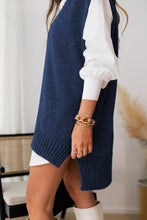 Load image into Gallery viewer, Dark Blue Knit Vest Pullover Sweater