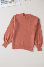 Load image into Gallery viewer, Solid Color Puffy Sleeve Pocketed Sweater