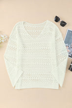 Load image into Gallery viewer, Hollow Out Crochet V Neck Pullover Sweater