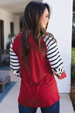 Load image into Gallery viewer, Striped Animal Print Colorblock Long Sleeve Top