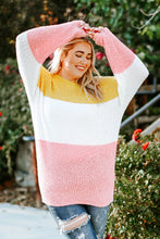 Load image into Gallery viewer, Colorblock Bubble Sleeve Plus Size Sweater