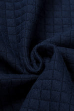 Load image into Gallery viewer, Navy Stand Neck Waffle Zip up Sweatshirt