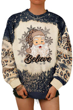 Load image into Gallery viewer, Believe Santa Clause Bleach Print Graphic Sweatshirt