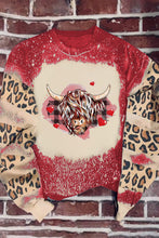 Load image into Gallery viewer, Valentines Heifer Graphic Print Leopard Bleached Sweatshirt