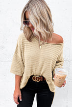 Load image into Gallery viewer, Textured Knit Drop Shoulder Tee