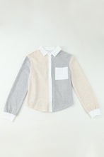 Load image into Gallery viewer, Contrast Trim Colorblock Knit Shirt