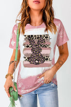 Load image into Gallery viewer, Tie Dye Contrast Leopard Rabbit Graphic T Shirt