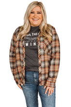 Load image into Gallery viewer, Plaid Print Button Long Sleeve Plus Size Shirt Coat