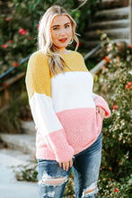 Load image into Gallery viewer, Colorblock Bubble Sleeve Plus Size Sweater