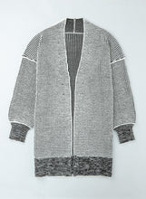 Load image into Gallery viewer, Plaid Knitted Long Open Front Cardigan