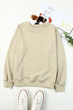 Load image into Gallery viewer, Khaki Plain Crew Neck Pullover Sweatshirt