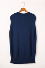 Load image into Gallery viewer, Dark Blue Knit Vest Pullover Sweater