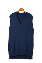 Load image into Gallery viewer, Dark Blue Knit Vest Pullover Sweater