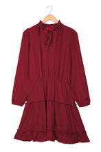 Load image into Gallery viewer, V Neck Long Sleeve Ruffle Tiered Mini Dress