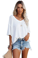 Load image into Gallery viewer, Waffle Knit Drop Shoulder Loose Top