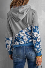 Load image into Gallery viewer, Floral Splicing Cowl Neck Hoodie