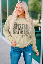 Load image into Gallery viewer, Khaki SWEATER WEATHER Leopard Print Pullover Sweatshirt