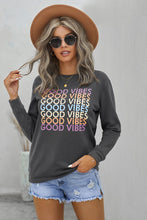 Load image into Gallery viewer, GOOD VIBES Graphic Pullover Sweatshirt
