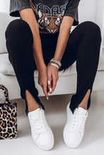 Load image into Gallery viewer, Rib Knit High Waist Slit Leggings