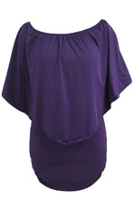 Load image into Gallery viewer, Plus Size Multiple Dressing Layered Purple Mini Poncho Dress