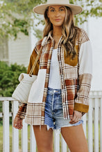 Load image into Gallery viewer, Plaid Color Block Patchwork Shirt Jacket with Pocket