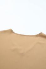 Load image into Gallery viewer, Khaki Ruffle Trim Short Sleeve Oversize Blouse