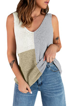 Load image into Gallery viewer, Color Block Knitted Tank Top