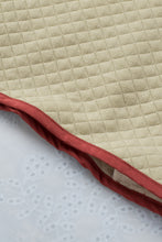 Load image into Gallery viewer, Beige Contrast Binding Snap Button Geometric Pullover Sweatshirt