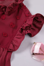 Load image into Gallery viewer, Ruffled Swiss Dot Mesh Yoke Tank Top