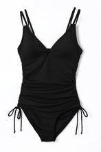 Load image into Gallery viewer, Adjustable Straps Ribbed Knit One Piece Swimsuit