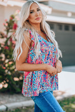 Load image into Gallery viewer, Boho Pattern Print Flounce V Neck Tank Top
