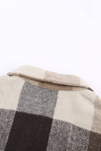 Load image into Gallery viewer, Khaki Plaid Color Block Buttoned Long Sleeve Jacket with Pocket