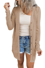 Load image into Gallery viewer, Solid Color Open-Front Buttons Cardigan