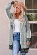 Load image into Gallery viewer, Plaid Knitted Long Open Front Cardigan