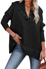 Load image into Gallery viewer, Batwing Sleeve Pocketed Henley Hoodie