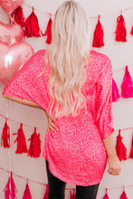 Load image into Gallery viewer, Leopard Print Oversized Half Sleeve V Neck Top