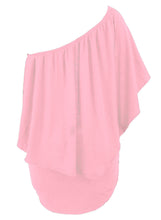 Load image into Gallery viewer, Plus Size Multiple Dressing Layered Pink Mini Poncho Dress