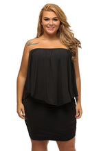 Load image into Gallery viewer, Plus Size Multiple Dressing Layered Black Mini Poncho Dress