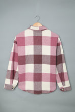 Load image into Gallery viewer, Plaid Color Block Buttoned Long Sleeve Jacket with Pocket