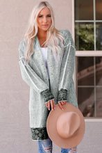 Load image into Gallery viewer, Plaid Knitted Long Open Front Cardigan