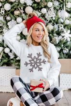 Load image into Gallery viewer, Leopard Snowflake Pullover Sweatshirt
