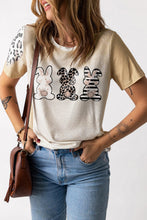 Load image into Gallery viewer, Khaki Easter Bunny Leopard Bleached Print Graphic Tee