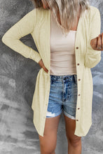 Load image into Gallery viewer, Beige Solid Color Open-Front Buttons Cardigan