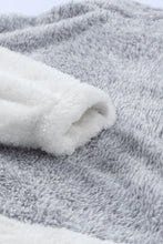 Load image into Gallery viewer, Grey White Zip Neck Oversize Fluffy Fleece Pullover