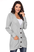 Load image into Gallery viewer, Front Pocket and Buttons Closure Cardigan