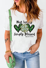 Load image into Gallery viewer, Heart Leopard Clover Slogan Letters Graphic Tee